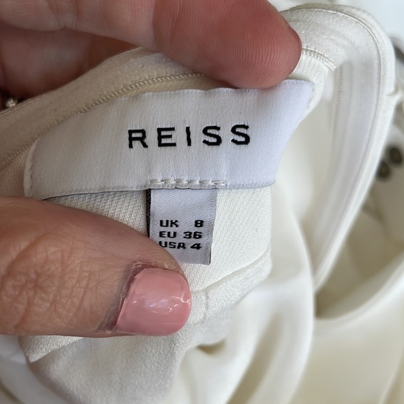 NWOT Reiss White Bea Buckle Detail Jumpsuit size 4 - Picture 7 of 12